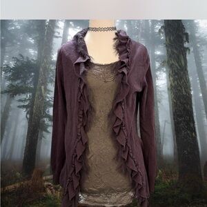 Elle Purple Ruffled Sweater